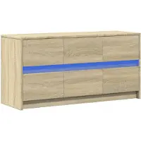 vidaXL TV-Schrank mit LED-Beleuchtung Sonoma-Eiche 100x34x50 cm