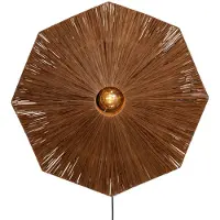 Good&Mojo Wandleuchte Panama, braun, Ø 65 cm, Stecker