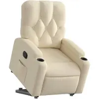 vidaXL Relaxsessel mit Aufstehhilfe Creme Stoff