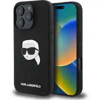 Karl Lagerfeld KLHMP16LSKHPPLK iPhone 16 Pro czarny/black HC MagSafe Sil KL Head Print