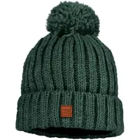 Maximo - Kid's Mütze Rippe mit Pompon und Fleecefutter - Mütze Gr 53-55 cm grün