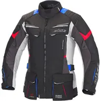 Büse Lago Pro Damen Motorrad Textiljacke, hellgrau/blau/rot, 42