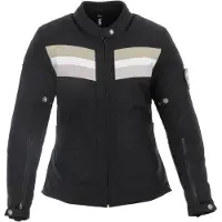 Helstons Corvette wasserdichte Damen Motorrad Textiljacke, schwarz/weiß, XL