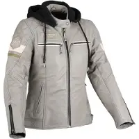 Difi Jolene 2 Damen Motorrad Lederjacke, hellgrau/schwarz, XL