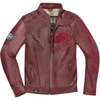 Black-Cafe London Istanbul Motorrad Lederjacke, rot, 54