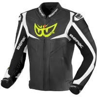 Berik Wild Chase Schwarz Weiß Motorrad Lederjacke Größe 52