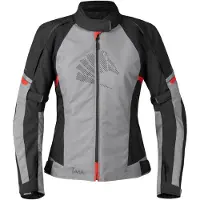 Germot Tara wasserdichte Damen Motorrad Textiljacke, schwarz/grau/rot, 40