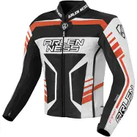 Arlen Ness Rapida 2 Motorrad Lederjacke, schwarz/weiß/orange, 50