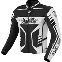 Arlen Ness Rapida 2 Motorrad Lederjacke, schwarz/weiß, 48
