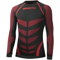 Bogotto Cool+ Langarm Funktionsshirt, schwarz/rot, M/L