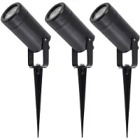 LINDBY Erdspießleuchte Thorgal, Ø 6 cm, schwarz, 3er-Set