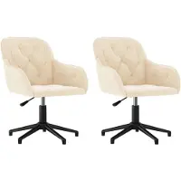 vidaXL Esszimmerstühle 2 Stk. Drehbar Creme Samt