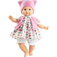 Paola Reina Puppe Babypuppe Manus Tona 36cm blaue Augen Vinyl