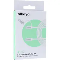 Alkaya Speed Flex 2 in 1 Datenkabel Hochglanz 15W/12W, 1 m schwarz