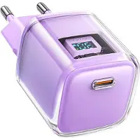 Acefast PD 30W GaN3 USB-C Wandladegerät mit Display Lila