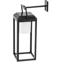 LUCANDE 2-in-1 LED-Solarleuchte Tilena, schwarz, eckig, Alu