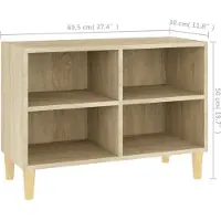 The Living Store TV-Schrank mit Massivholz-Beinen Sonoma-Eiche 69,5x30x50 cm