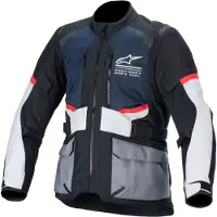 Alpinestars Andes Air Drystar wasserdichte Motorrad Textiljacke, schwarz/blau/weiß, 2XL