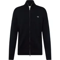 Gant Cardigan "CASUAL COTTON ZIP CARDIGAN" Mit Rippbündchen an Stehkragen, Ärmeln und Saum