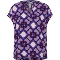 Street One Blusentop , Damen, Gr. 34, lila (bellflower lila), Web, Obermaterial: 100% Viskose, bedruckt, regular fit taillenbedeckt, Rundhals, Blusen Blusentop, mit All-Over Print