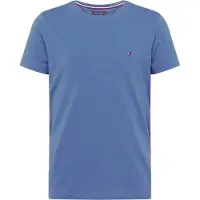 Tommy Hilfiger T-Shirt "STRETCH SLIM FIT TEE", Herren, Gr. XL, blau (aegean sea), Jersey, Obermaterial: 96% Baumwolle, 4% Elasthan, slim fit normal, Rundhals, Shirts T-Shirt, mit Rundhalsausschnitt