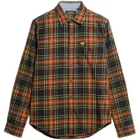 Superdry für Herren. M4010727A Holzfällerhemd schwarz (S), Lässig, Baumwolle, Langarm