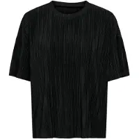 ONLY Plisseeshirt "ONLRAVENNA S/S PLISSE TOP NOOS JRS", Damen, Gr. XXS, schwarz, Jersey, Obermaterial: 100% Polyester, unifarben, regular fit normal, Rundhals, Shirts Plisseeshirt