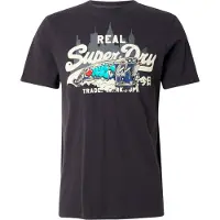 Superdry für Herren. M1011996A New York Vl Grafik-T-Shirt schwarz (L), Lässig, Baumwolle, Kurzarm