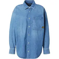 G-Star für Damen. D24344-D777-G797 Entspanntes Überhemd blau (M), Lässig, Langarm, Bio-Baumwolle, Nachhaltig