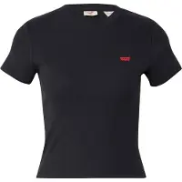 Levi's T-Shirt "ESSENTIAL SPORTY TEE", Damen, Gr. M (38), schwarz (caviar), Feinripp, Obermaterial: 96% Baumwolle, 4% Elasthan, figurbetont taillenlang, Rundhals, Shirts T-Shirt, Feinripp- Qualität