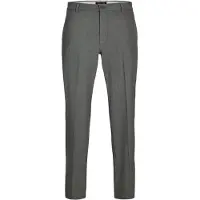 Jack & Jones Chinos "JPSTKARL JJBANKS CHINO SN", Herren, Gr. 34, Länge 32, grau (dunkelgrau), Web, Obermaterial: 68% Polyester, 28% Viskose, 4% Elasthan, meliert, bequem normal, Hosen Chinos