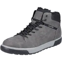 Rieker Winterboots , Herren, Gr. 41, Warmfutter, grau (grau, schwarz), Lederimitat, Textil, Schuhe Winterboots, in sportiver Optik