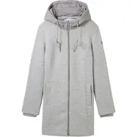 Tom Tailor Damen Mantel mit Kapuze,21373 - medium Silver Grey Melange, XXXL
