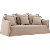 Ebuy24 Oskarshamn Sofa 3-Sitzer 3 Zierkissen beige.