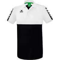Erima Herren Poloshirt Six Wings 1112210 XXXL - Schwarz/Weiß - XXXL