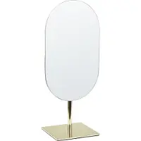 Beliani Schminkspiegel Gold Metall 16 x 37 cm Schminktisch Spiegel Dekorativ