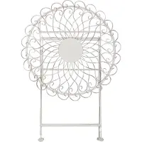 Beliani Balkontisch Cremeweiß Eisen ø 70 cm Rund Französisch Romantisch Antik-Optik für 2 Personen Garten Outdoor Terrasse Ausstattung Möbel