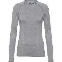 Falke Damen Langarmshirt Wool-Tech, M, Grau, Uni, Schurwolle