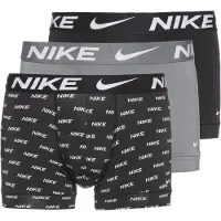 Nike Herren Boxer Shorts, 3er Pack - Trunks, Dri-Fit Micro, Logobund