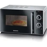 Severin MW 7771, Arbeitsplatte, Kombi-Mikrowelle, 20 l, 700 W, Drehregler, Schwarz, Silber