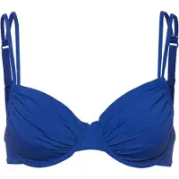 Buffalo Bügel-Bikini-Top "Happy", Damen, Gr. 38, Cup D, blau, Microfaser, Polyamid, unifarben, Bikini-Oberteile Bügel-Bikini-Top, seitlich zu raffen