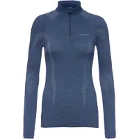 Falke Damen Langarmshirt Wool-Tech, XS, Blau, Uni, Schurwolle