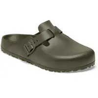 Birkenstock Boston Herren-Pantoletten in Grün – weite Passform