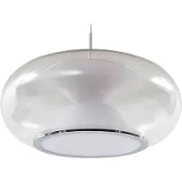 LUCANDE LED-Hängeleuchte Orasa, Glas, weiß/klar, Ø 43 cm