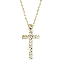 Elli Silberkette "Halskette Kreuz Kristalle Weiß 925 Sterling Silber" Gr. 55, weiß (gold), Halsketten, Damen, 55, Silber 925 (Sterlingsilber), Silberkette