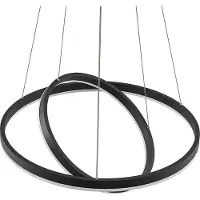 Arcchio LED-Hängeleuchte Albiona, schwarz, 2 Ringe, Ø 60 cm , Albiona, dimmbar, Schwarz, für Küche, Metall, Modern