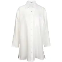 Peter Hahn Long-Bluse aus 100% Leinen weiss, 40