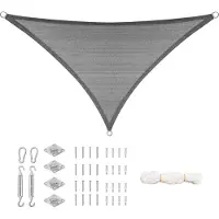 OEM Schaduwdoek Driehoek - Zonneschirm - UV-Schutz-Netz - Donkergrijs HDPE - 3x3x4,25 m