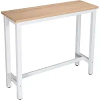 OEM Rechte Bartafel - Binnen- und Außenverwendung - Metall und Klasse E1 MDF - Weiss/Licht Eichen, 120 x 40 x 100