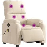vidaXL Massagesessel Elektrisch Beige Mikrofasergewebe